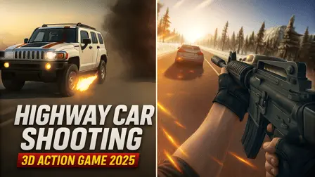 Highway Car Shooting 3D  Action Game 2025 - free online game