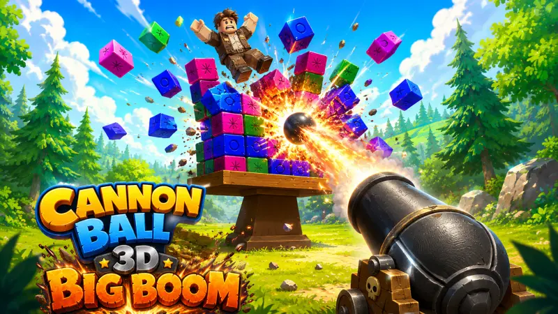 Cannon Ball 3D : Big Boom Obby - free online game