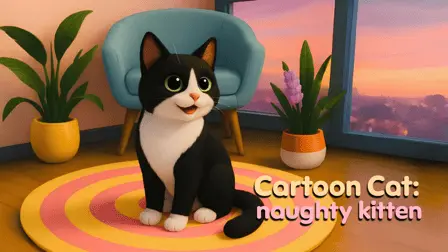 Cartoon cat: naughty kitten - free online game