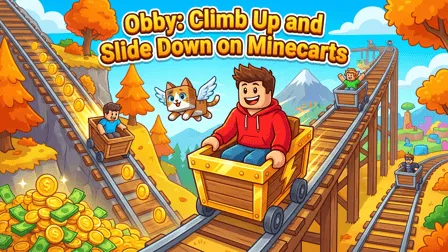 Obby: Climb Up and Slide Down on Minecarts - free online game