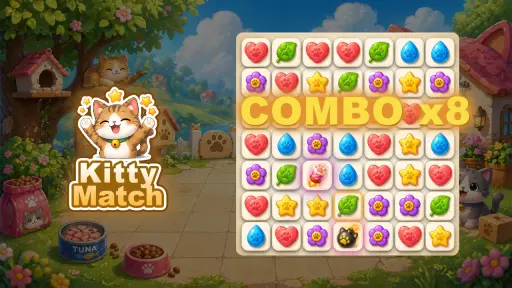 Kitty Match 3 puzzle game - free online game